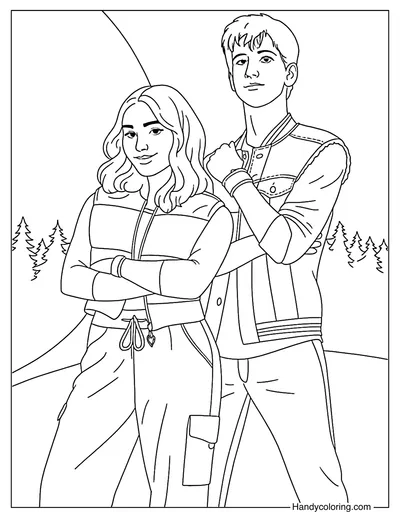 Zed and Addison Zombies 4 Coloring Page