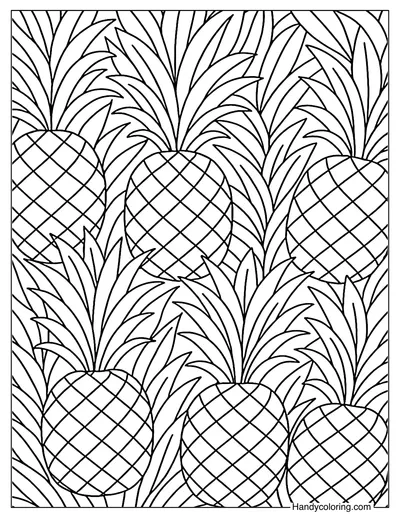 Zen Pineapple Pattern Coloring Page