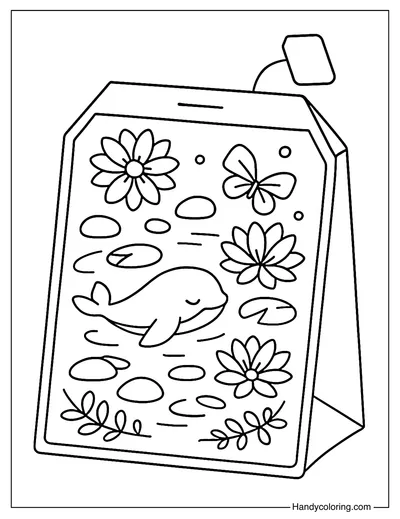 Zen Pond Tea Bag Coloring Page