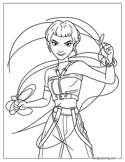 Zoey Holding Flowing Ribbons