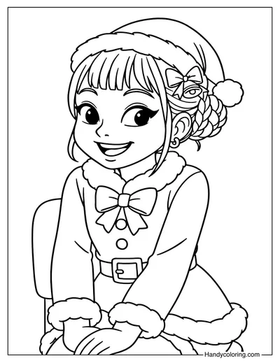 Zoey in a Christmas Outfit with Bow