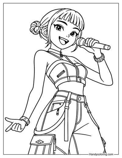 Zoey Singing with a Microphone