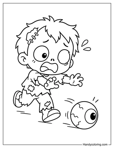 Zombie Chasing Its Rolling Eyeball