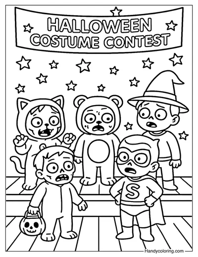 Zombie Costume Contest Coloring Page