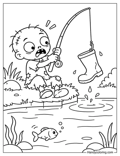 Zombie Fishing for an Old Boot