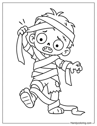 Zombie Tangled in Mummy Bandages