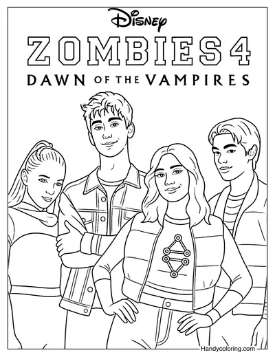 Zombies 4 Dawn of the Vampires Coloring Page