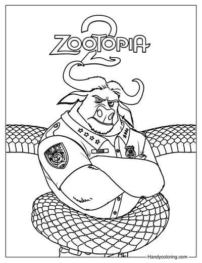 Zootopia 2 Chief Bogo Coloring Page