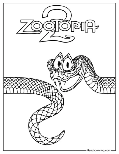 Zootopia 2 Coloring Page Gary De Snake