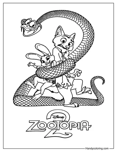 Zootopia 2 Coloring Page PDF