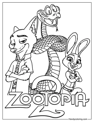 Zootopia 2 Coloring Page PDF Free
