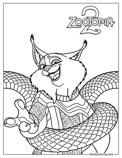 Zootopia 2 Milton Lynxley Coloring Page