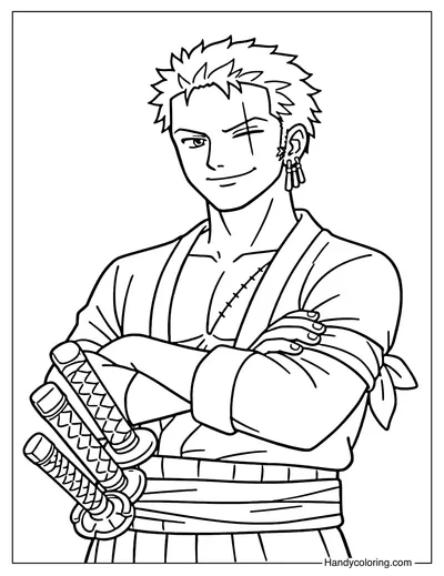 Zoro Crossed His Arms And Smiled Slightly