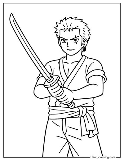 Zoro Training With A Sword
