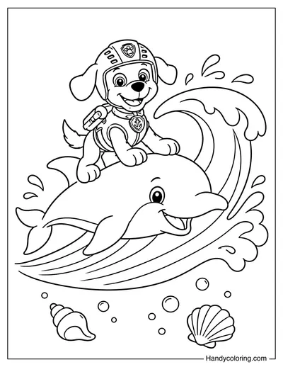 Zuma Riding a Friendly Dolphin Wave